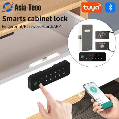 Tuya Bluetooth Smart Wood Cabinet Fingerprint Lock