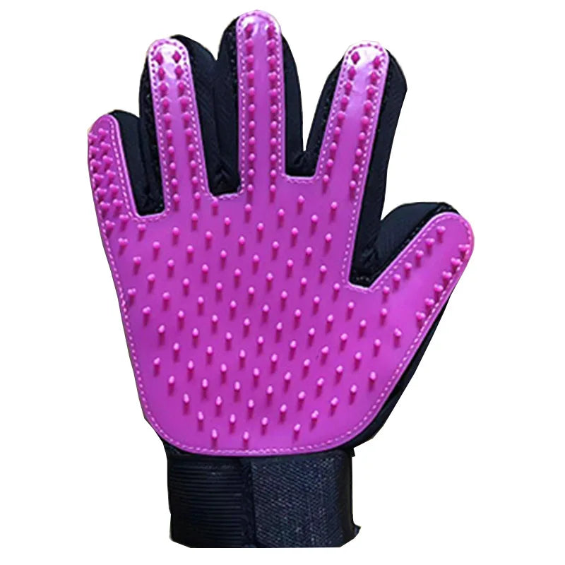 Reusable Double-Sided Pet Hair Removal Glove Anti-Static Grooming Tool for Cats Dogs Soft Brush Mitt for Furniture Carpet Cloth