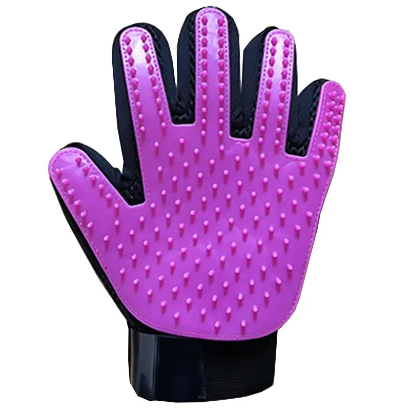 Reusable Double-Sided Pet Hair Removal Glove Anti-Static Grooming Tool for Cats Dogs Soft Brush Mitt for Furniture Carpet Cloth
