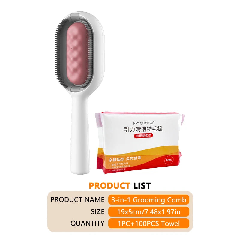 Reusable Double-Sided Pet Hair Removal Glove Anti-Static Grooming Tool for Cats Dogs Soft Brush Mitt for Furniture Carpet Cloth