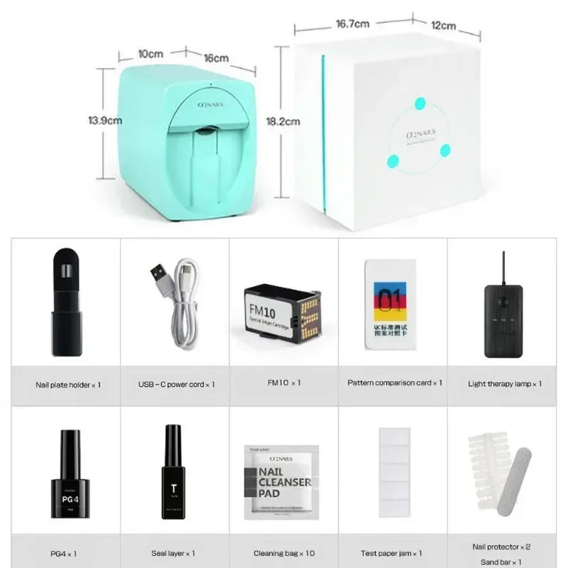 Portable 3D Painted Nail Printer with Cartridge