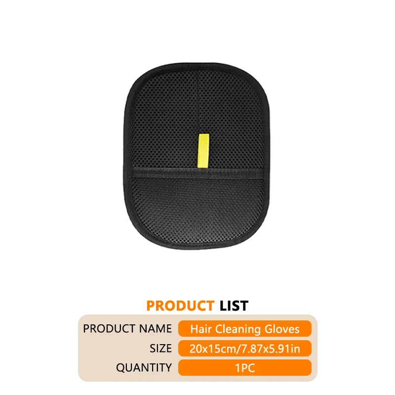 Reusable Double-Sided Pet Hair Removal Glove Anti-Static Grooming Tool for Cats Dogs Soft Brush Mitt for Furniture Carpet Cloth